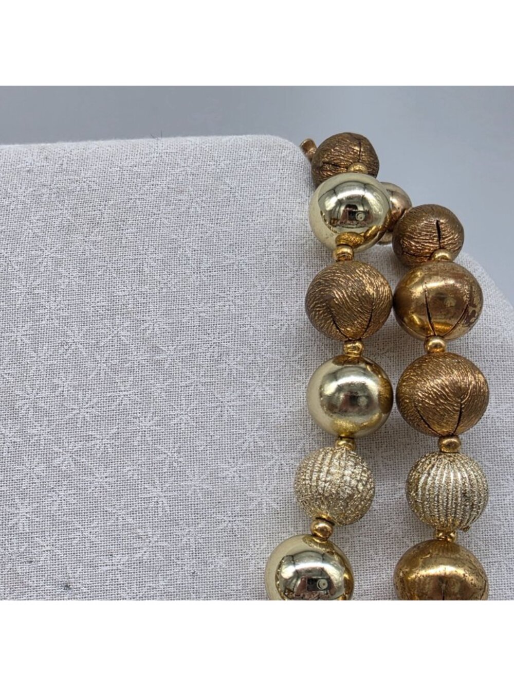 Vintage LISNER Statement Double Strand Gold Tone & Crystal Bead Necklace - Picture 4 of 8